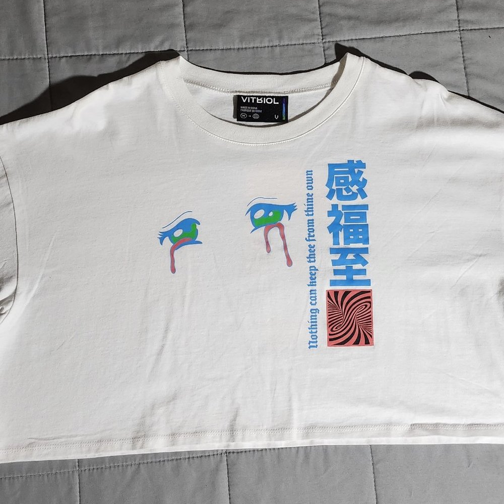 Vitriol Georgia Anime White Cropped Top
